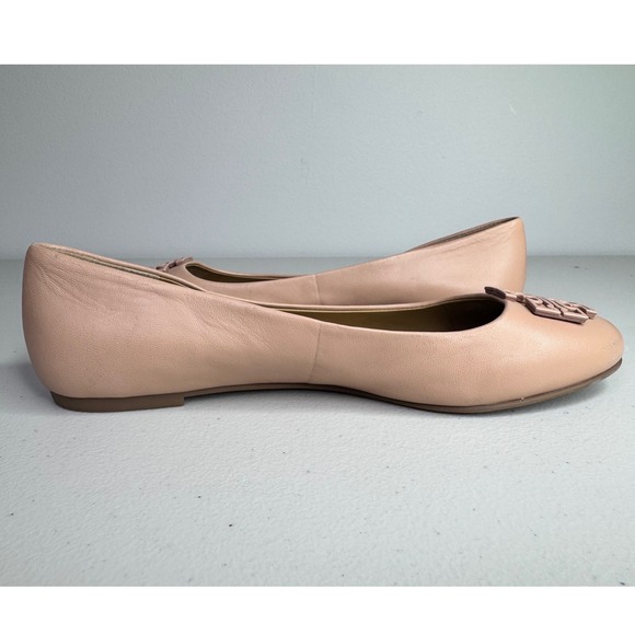 Tory Burch Melinda Nude Powder Coated Leather Ballet Flats Women's 8.5 - Picture 6 of 10